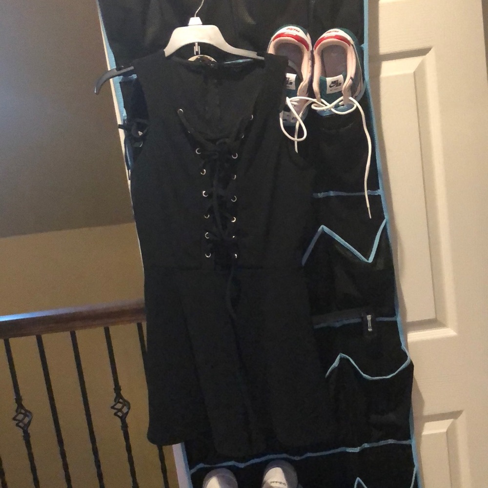 Black sexy tie jumper/romper